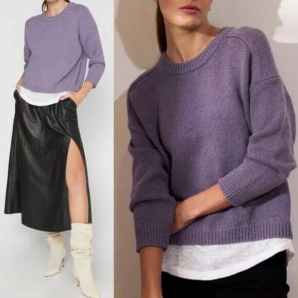 Brochu Walker Sweater Corbin Looker Layered Crewneck Violet Purple Haze XS - Picture 1 of 9